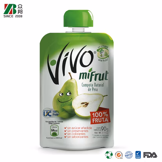 Spout Aluminum Yogurt Juice Pack Bag Doypack Packaging