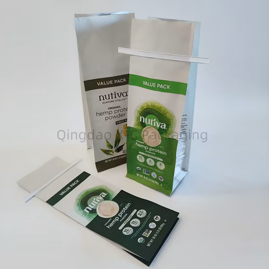 Custom Printed Food Grade Aluminum Foil Plastic Coffee Packaging Flat Bottom Pouch with Valve