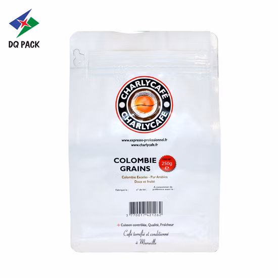 Customized Printing Stnad up Pouch Tea and Coffee Packaging Bag Stand up Pouch with Zipper Flat Bottom Bag Coffee Packaging Bag Tea Bag Packaging Bag