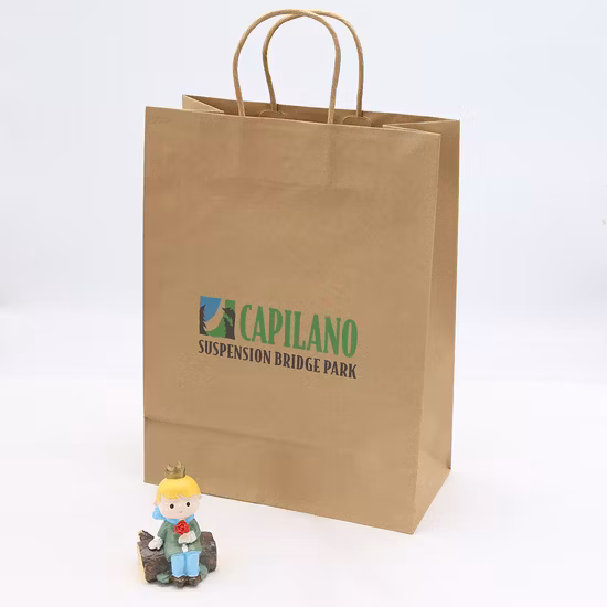 Custom Food Grade Bakery Take out Food Packaging Brown Craft Kraft Grocery Paper Bag