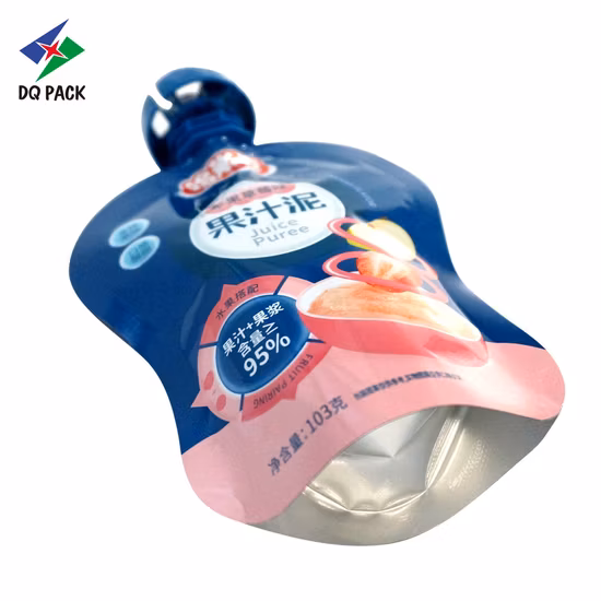 Dq Pack Custom Logo Aluminum Foil Flexible Packaging Stand up Pouches with Spout for Baby Food
