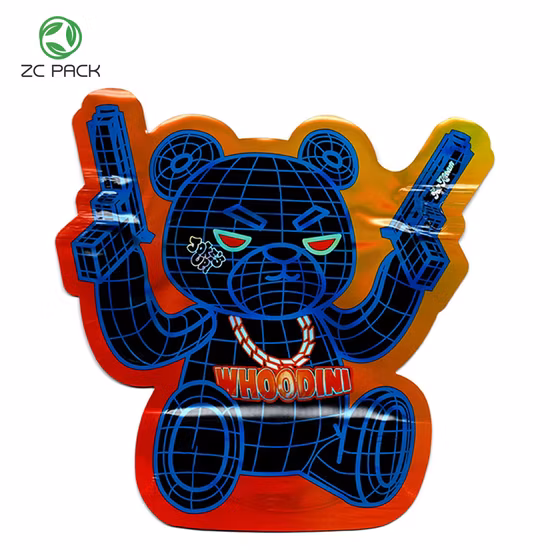 Manufacture Smell Proof Die Cut Shaped Self-Sealing Custom Aluminized Food Bag Candy Packaging Mylar Bags