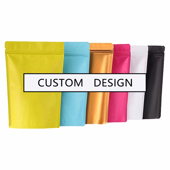 Wholesale Custom Aluminum Foil Resusable Anti-Deterioration Cookies Chocolate Snack Food Stand up Packaging Pouch