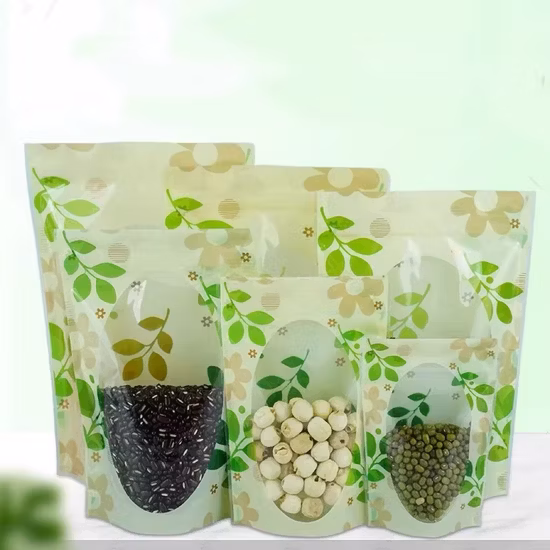 Laminated Plastic CPP Pet Transparent Zip Lock Bag Stand up Flat Bottom Pouch