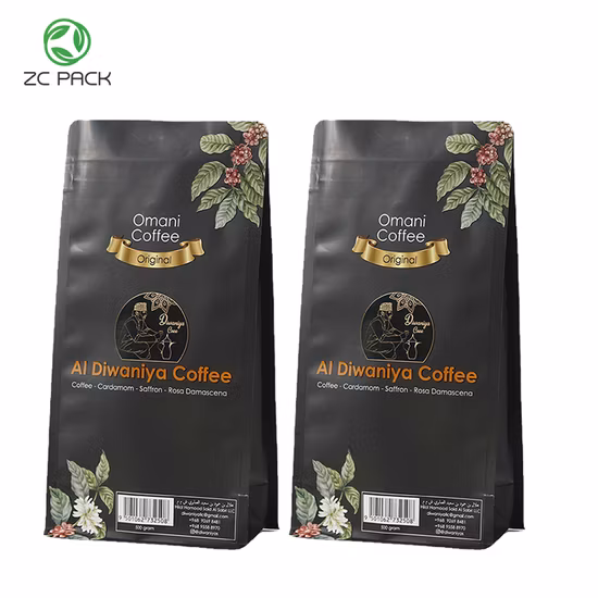 Custom Side Gusset Aluminum Foil Flat Bottom Pouch with Valve