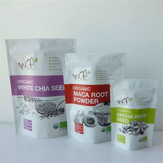 Factory Clear Stand up Pouch with Clear Window Ziplock Bag for Dried Food