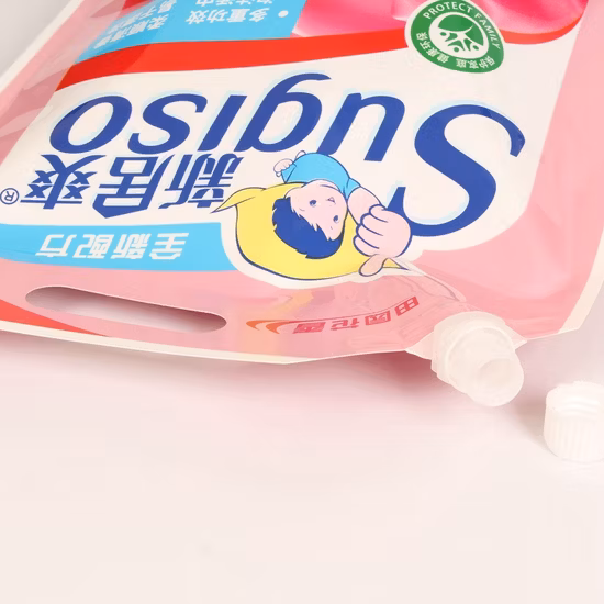 Wholesale Customized Size Matted Plastic Beverage Liquid Packaging Bag Transparent Stand up Clear Pouch with Spout