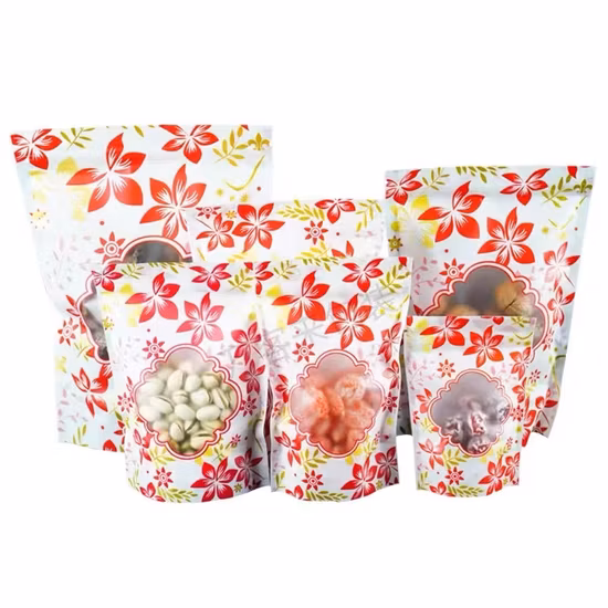 Wholesale Transparent Plastic Bag Flat Bottom Stand up Pouch with Zipper for Candy Rice Nuts Tae